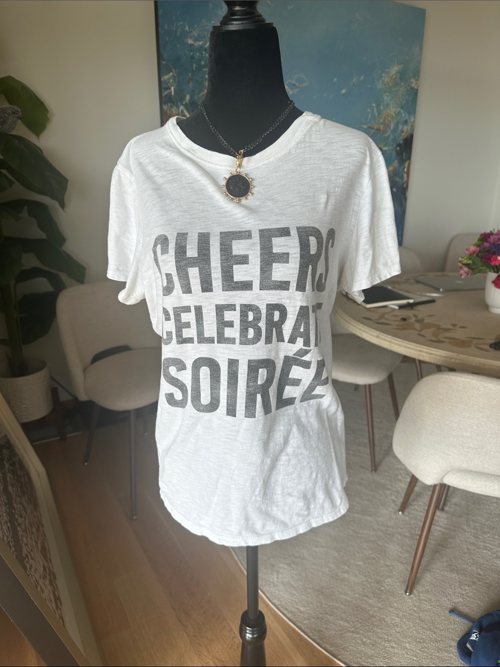 Cinq a sept cotton grapic t